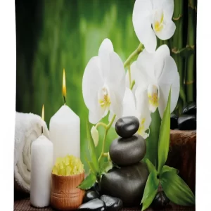 stones and orchids 3d printed tablecloth table decor 6278