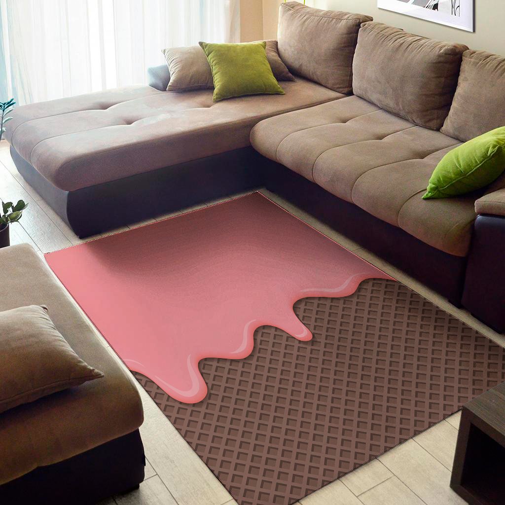strawberry ice cream melted print area rug floor decor 6708