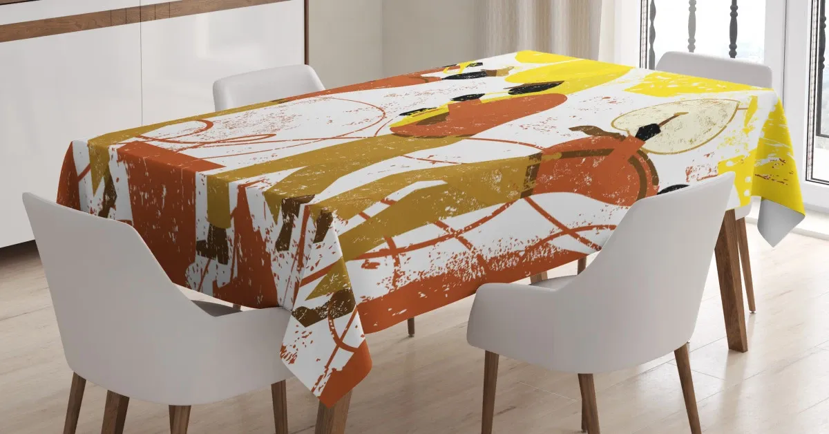 street band with trumpet 3d printed tablecloth table decor 5518