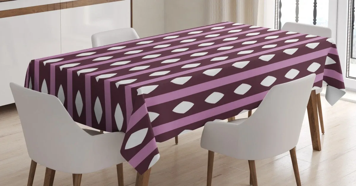 stripes and diamond shape 3d printed tablecloth table decor 5205
