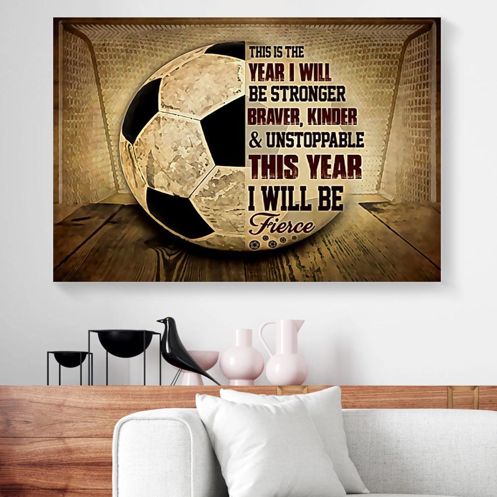stronger soccer canvas prints wall art decor 5902