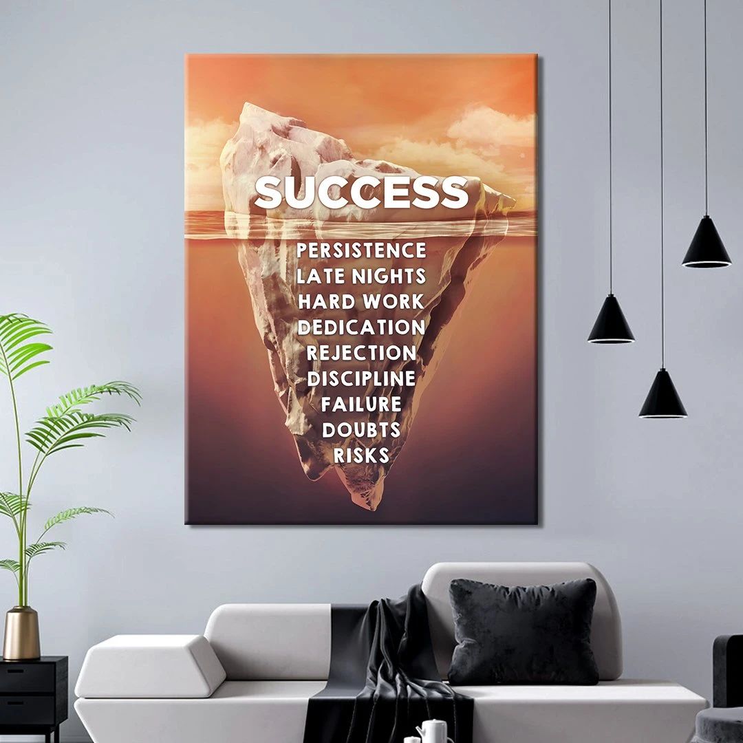 Success Iceberg Motivational Positive Canvas Print - Wall Art Decor success iceberg motivational positive canvas print wall art decor 2141