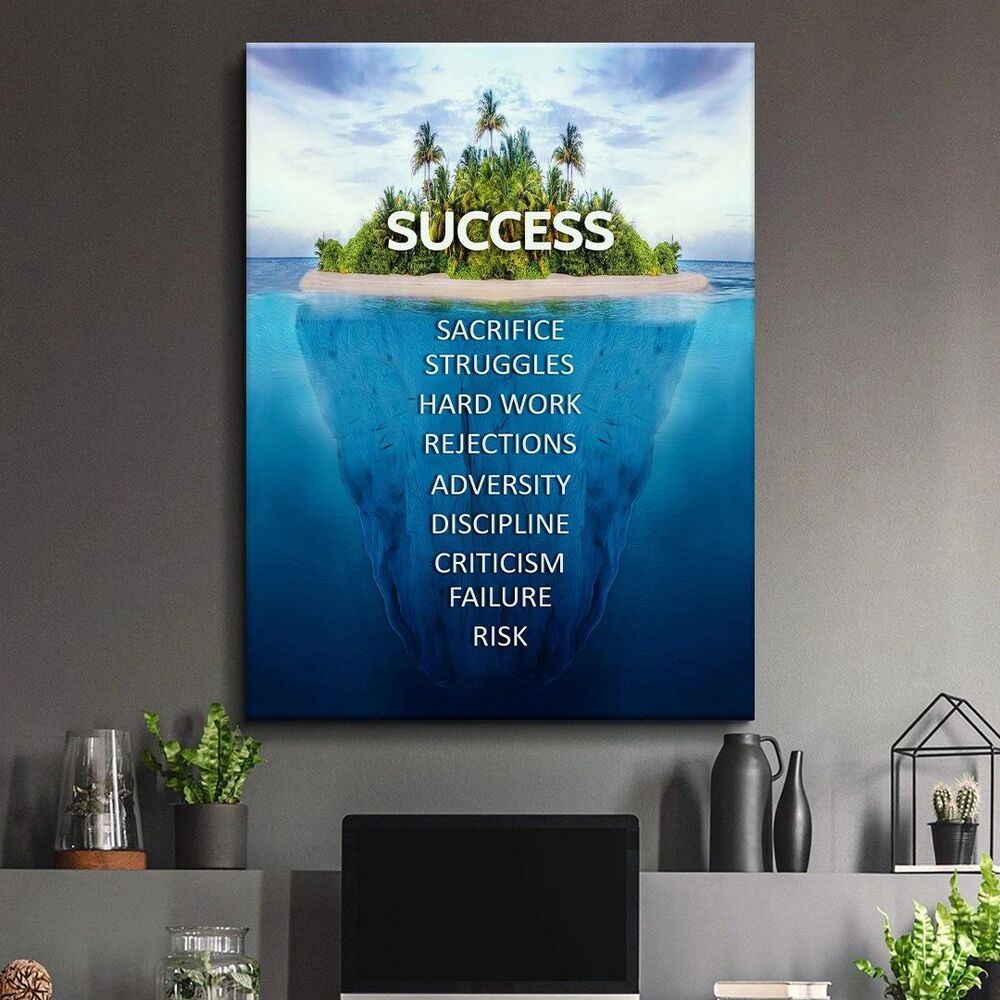 success motivational positive canvas print wall art decor 4184