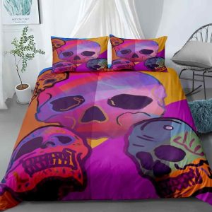 Sugar Skull Gift Purple Background Bedding Set Bedroom Decor 4 sugar skull gift purple background bedding set bedroom decor 1454