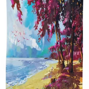 summer blossom trees 3d printed tablecloth table decor 2964