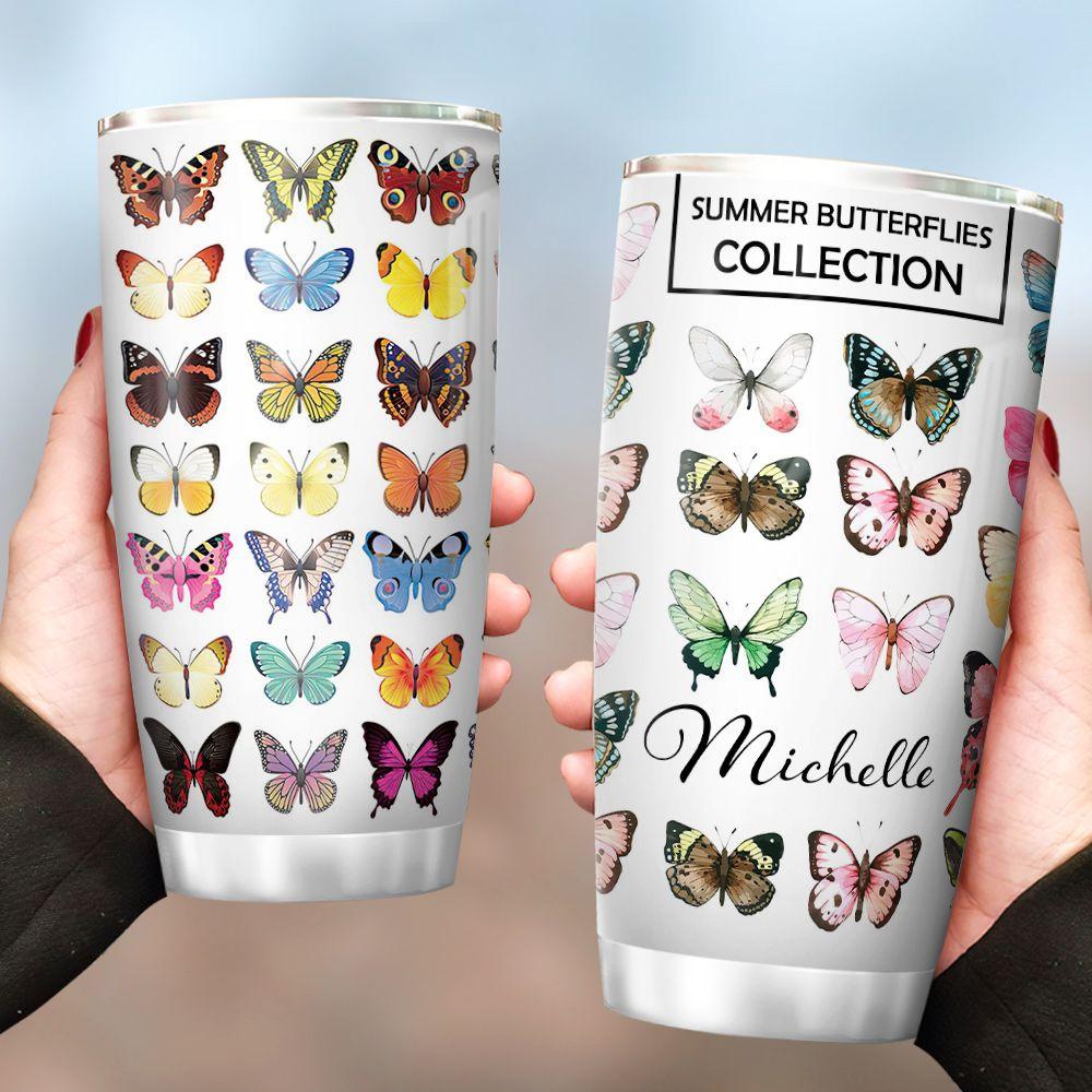 Summer Butterflies Personalized Stainless Steel Tumbler summer butterflies personalized stainless steel tumbler 7020