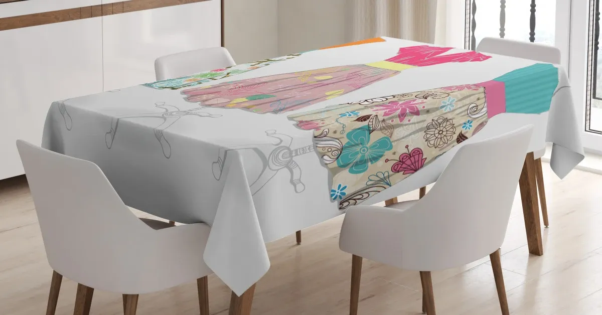 summer dresses 3d printed tablecloth table decor 8477