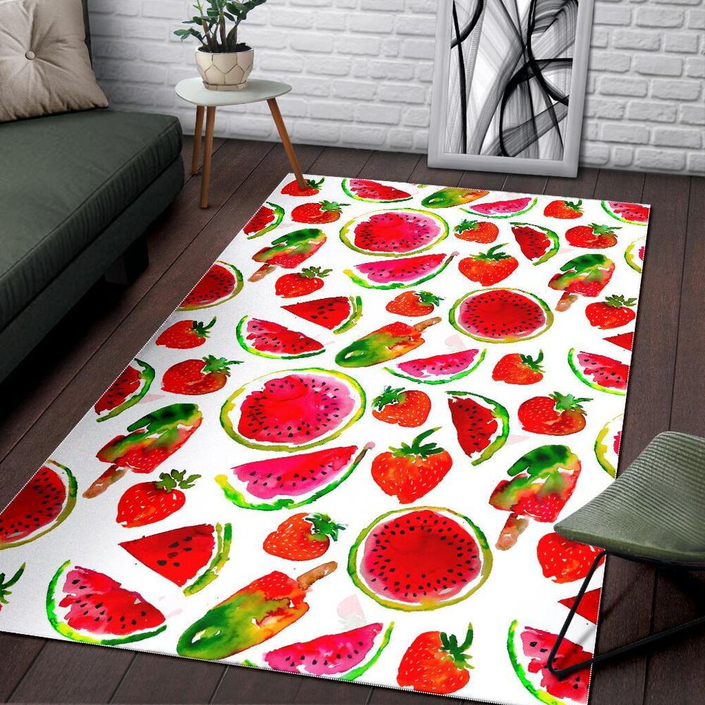 Summer Fruits Watermelon Pattern Print Area Rug Floor Decor summer fruits watermelon pattern print area rug floor decor 2949