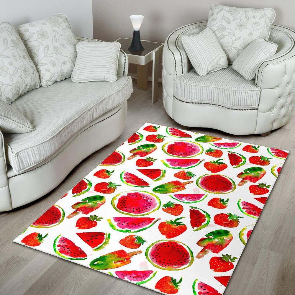 Summer Fruits Watermelon Pattern Print Area Rug Floor Decor summer fruits watermelon pattern print area rug floor decor 6816