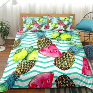 summer pineapple lemon watermelon duvet cover bedding set 5348