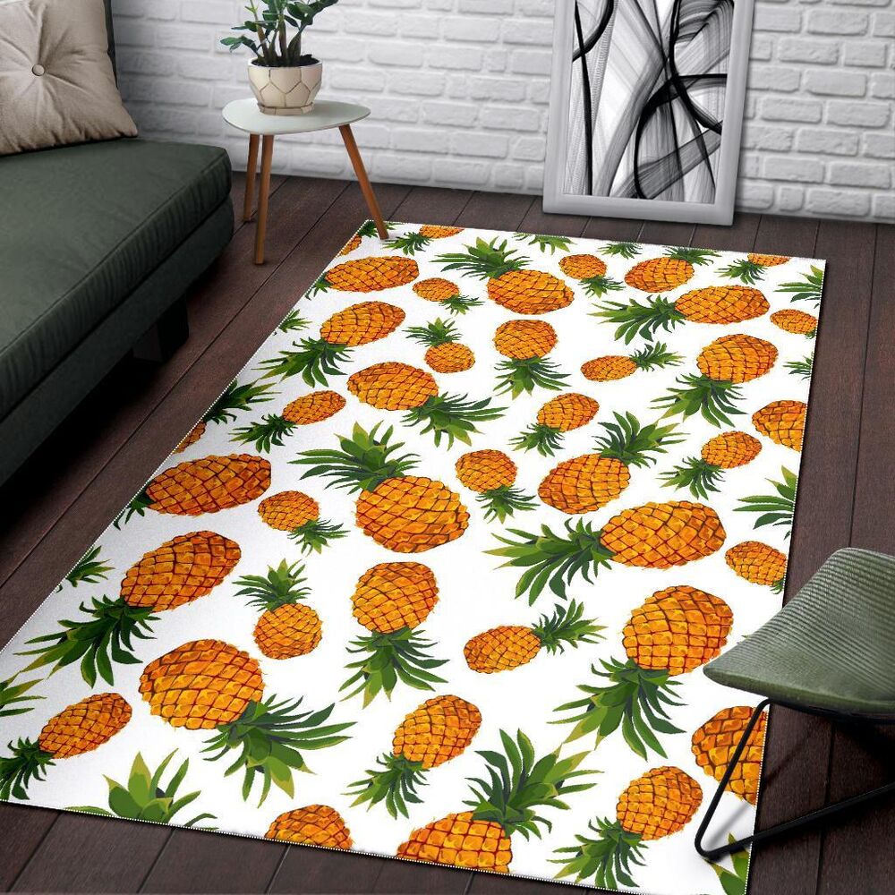 Summer Pineapple Pattern Print Area Rug Floor Decor summer pineapple pattern print area rug floor decor 8824