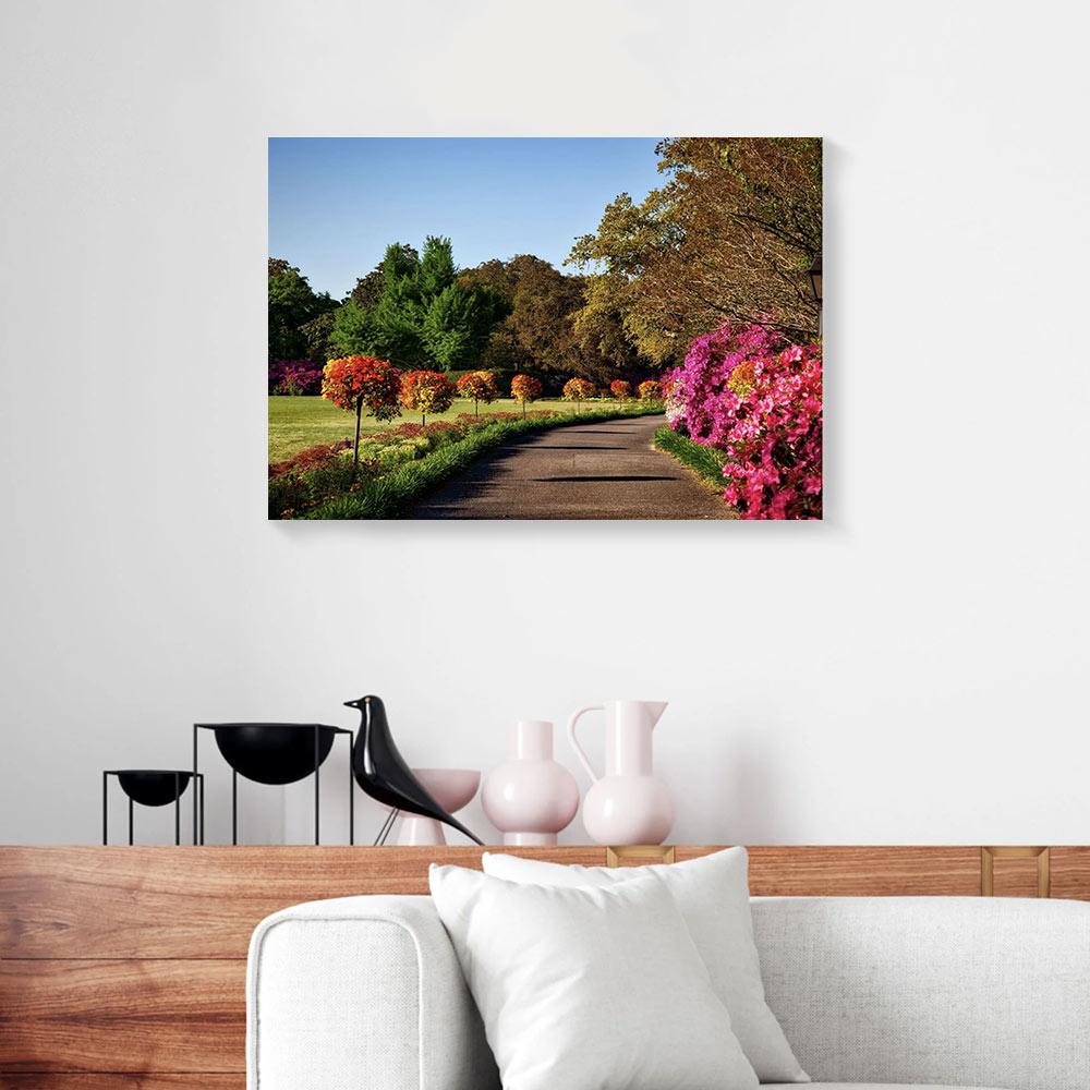 Summer Walk Color Flowers Road Canvas Prints - Wall Art Decor summer walk color flowers road canvas prints wall art decor 1476