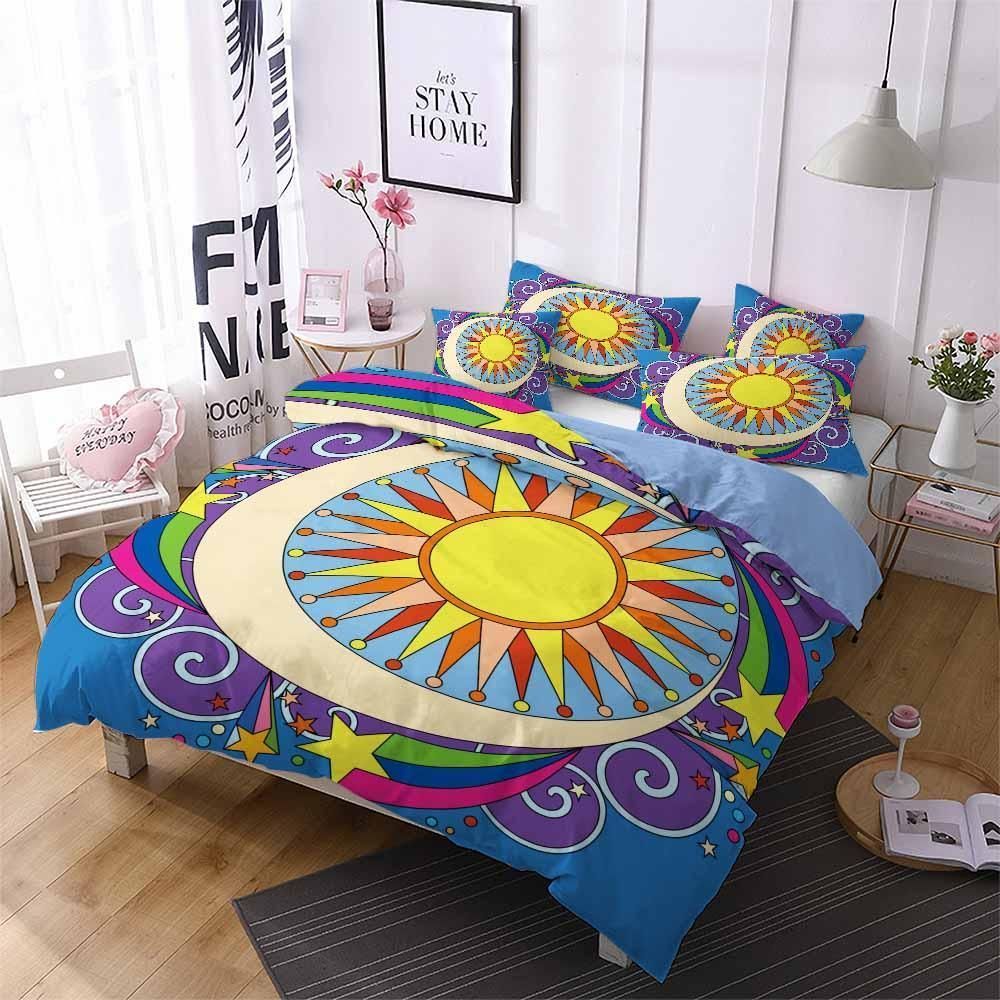 sun and moon mandala printed bedding set bedroom decor 7360