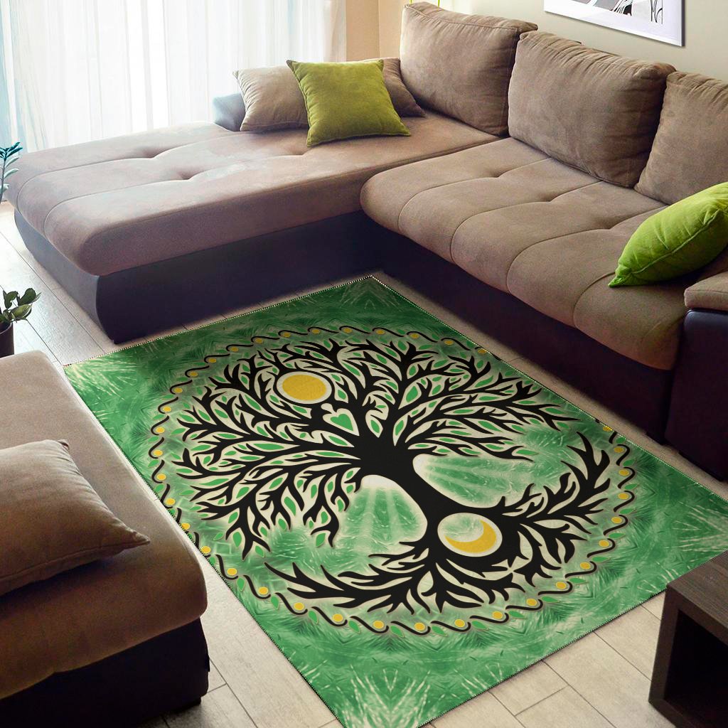 sun and moon yggdrasil print area rug floor decor 5628