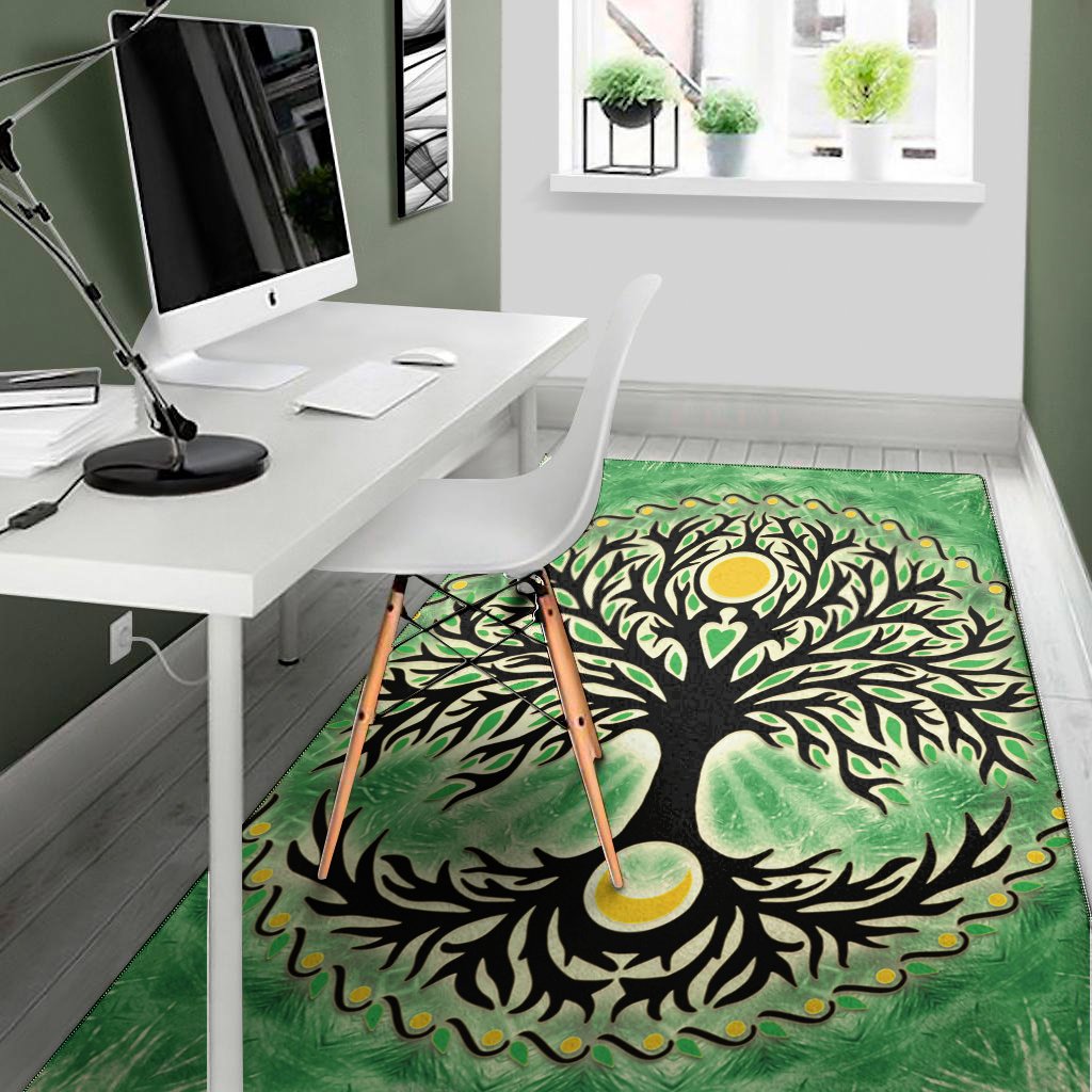 sun and moon yggdrasil print area rug floor decor 6194