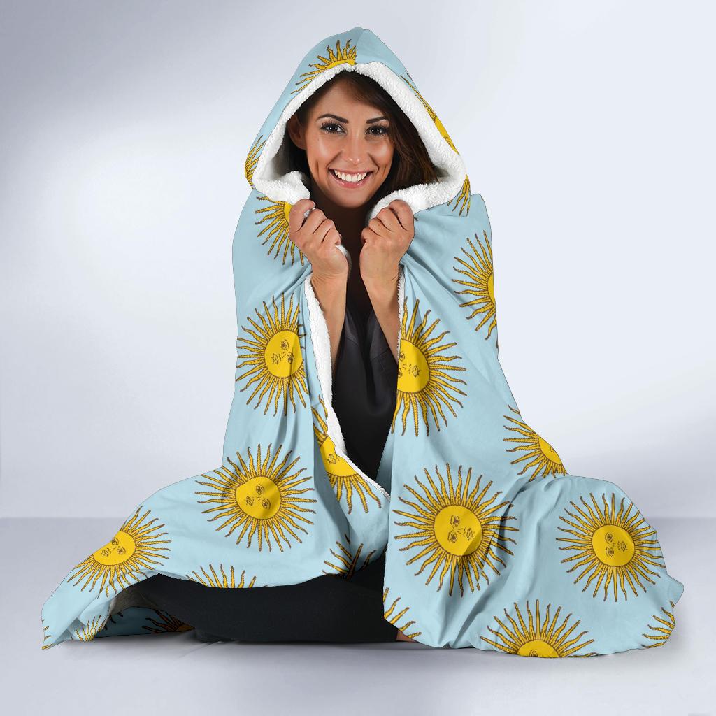 Sun Print Pattern Hooded Blanket Cloak Blanket sun print pattern hooded blanket cloak blanket 3685