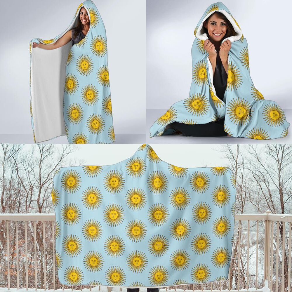 Sun Print Pattern Hooded Blanket Cloak Blanket sun print pattern hooded blanket cloak blanket 8843