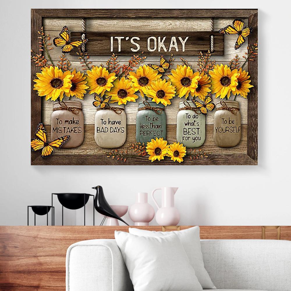 Sunflower Butterfly Canvas Prints - Wall Art Decor sunflower butterfly canvas prints wall art decor 3499