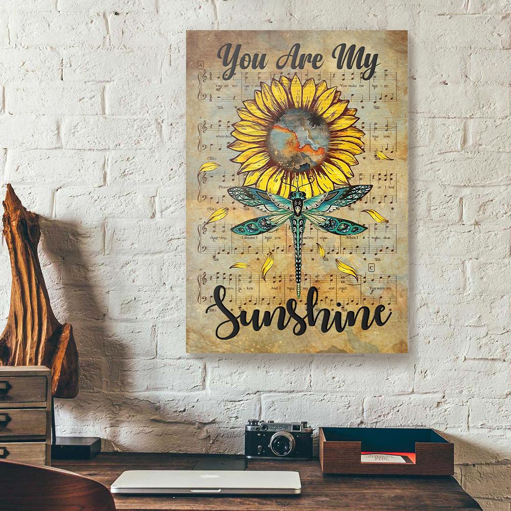 sunflower dragonfly canvas prints wall art decor 2261