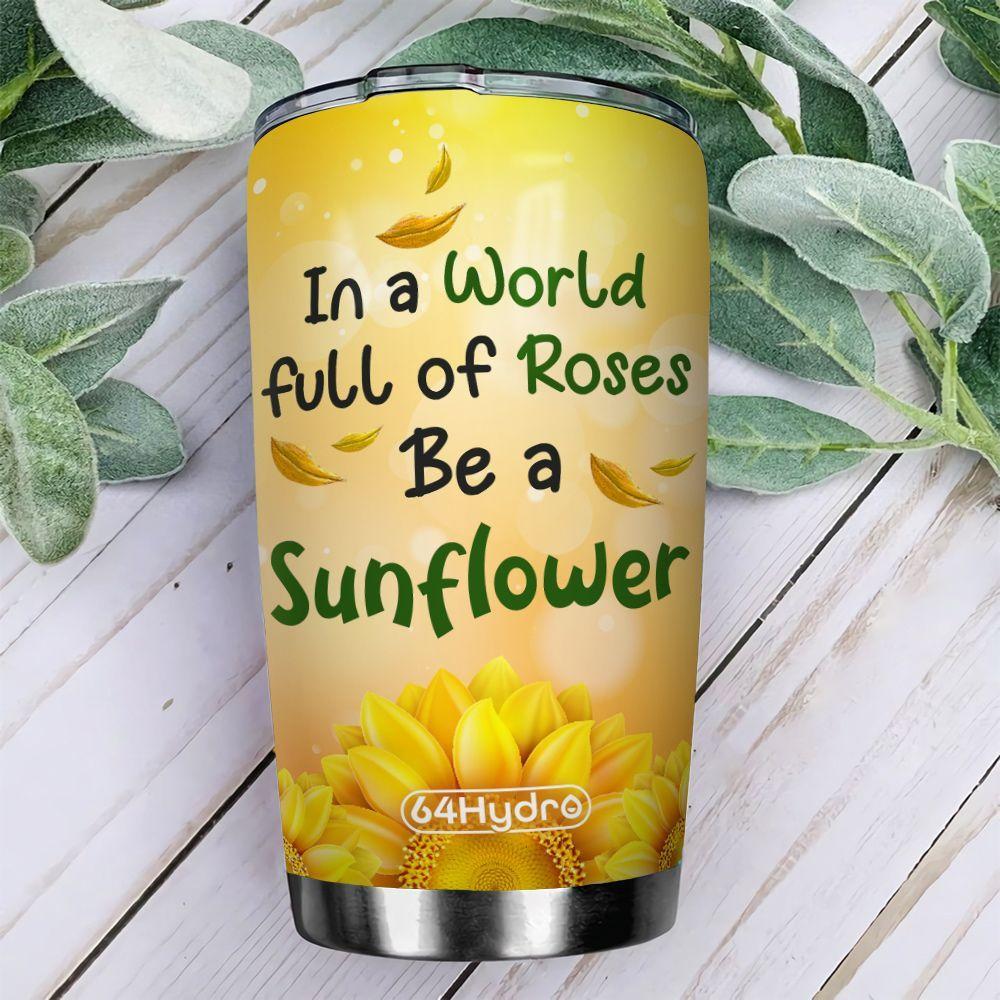 Sunflower Elephant Personalized Stainless Steel Tumbler sunflower elephant personalized stainless steel tumbler 8776