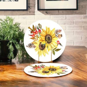sunflower floral nice ornamental printed table runner 4572