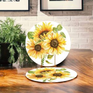 sunflower floral nice ornamental printed table runner 8898