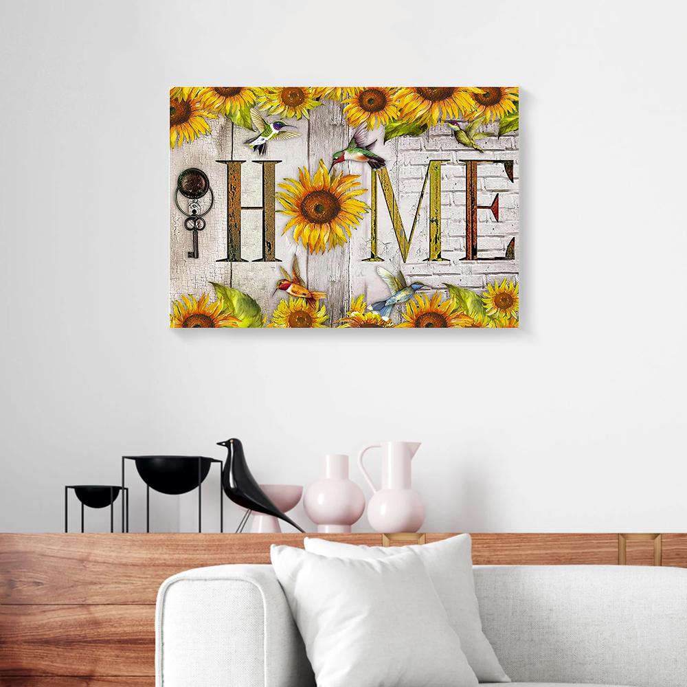 sunflower hummingbird canvas prints wall art decor 1940