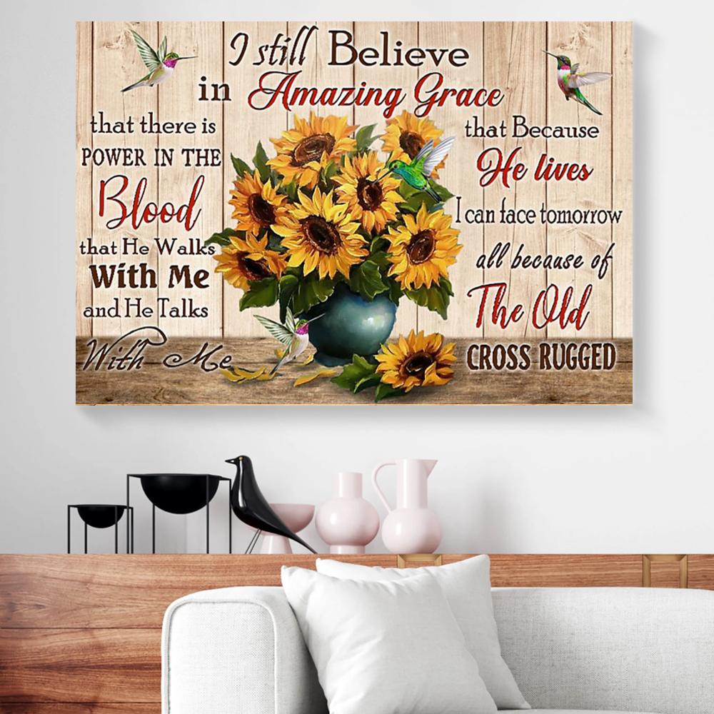 sunflower hummingbird canvas prints wall art decor 2908