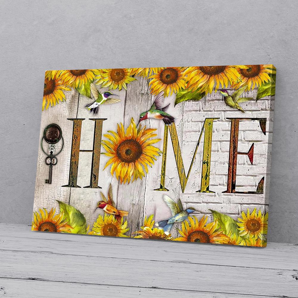 sunflower hummingbird canvas prints wall art decor 5043