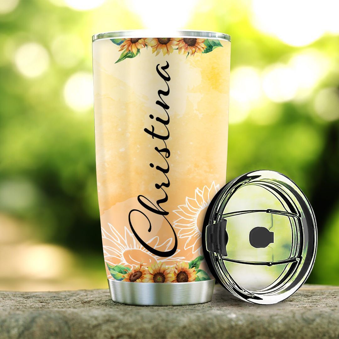 Sunflower Personalized Stainless Steel Tumbler sunflower personalized stainless steel tumbler 7659