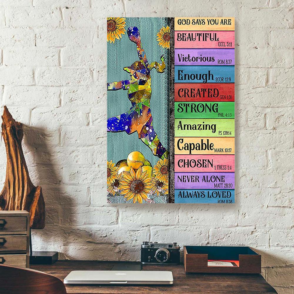 Sunflower Softball Canvas Prints - Wall Art Decor sunflower softball canvas prints wall art decor 5792