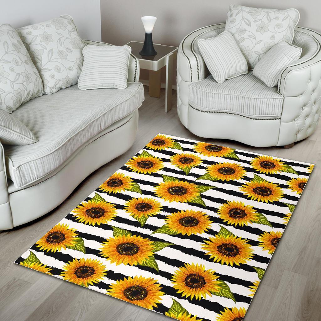 sunflower striped pattern print area rug floor decor 6355