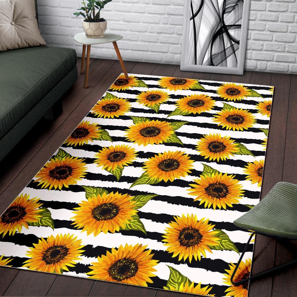 sunflower striped pattern print area rug floor decor 7459