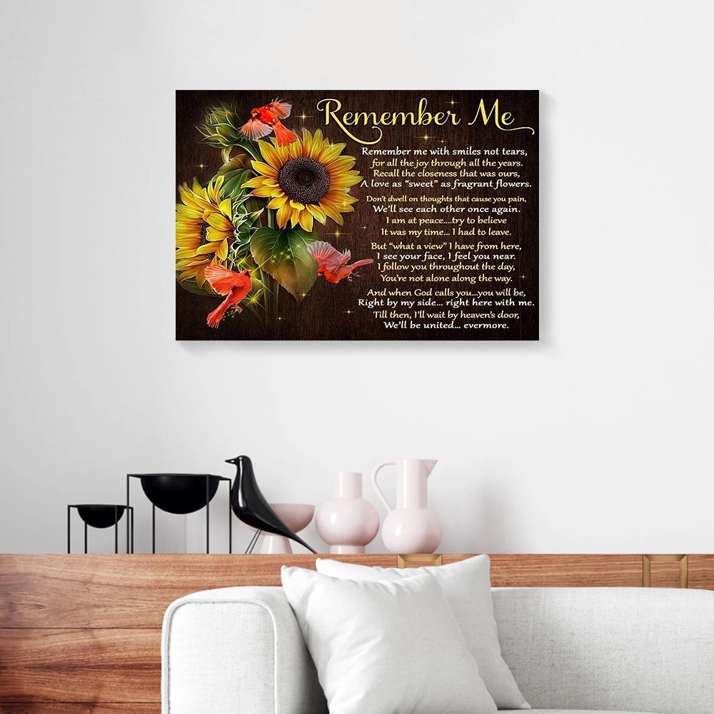 sunflowers cardinal canvas prints wall art decor 6858