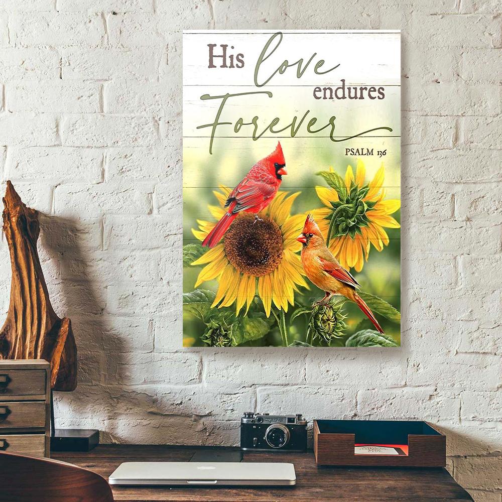 sunflowers cardinal canvas prints wall art decor 7894