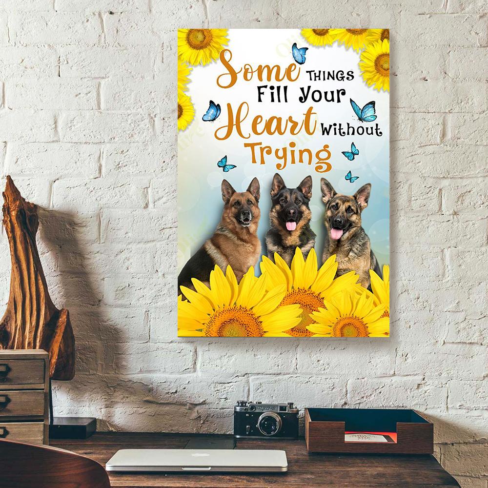 Sunflowers German Shepherd Canvas Prints - Wall Art Decor sunflowers german shepherd canvas prints wall art decor 7944