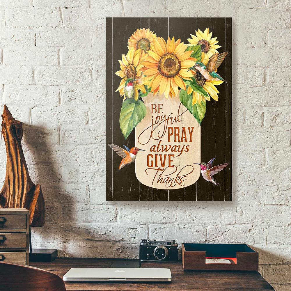 sunflowers hummingbird canvas prints wall art decor 1152
