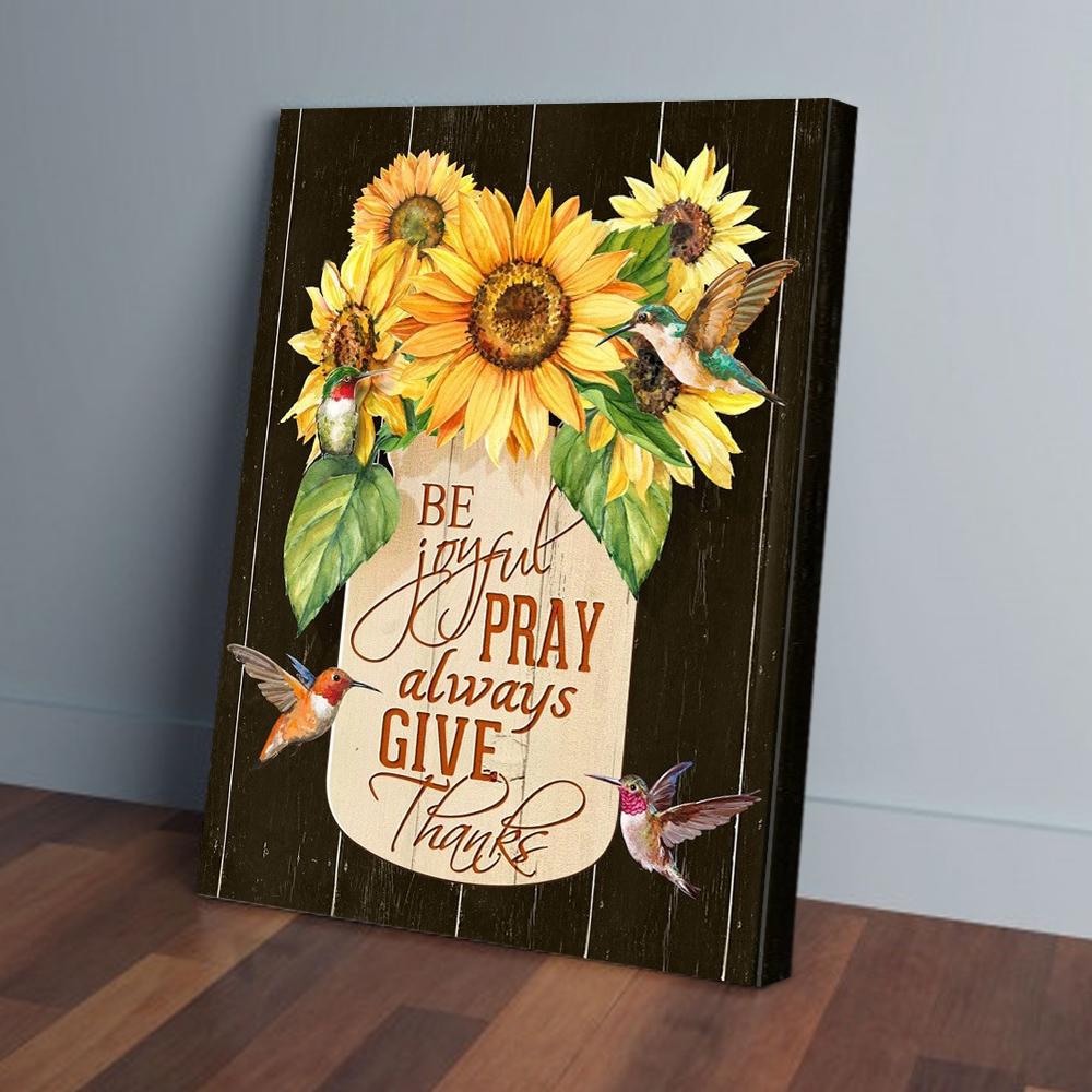sunflowers hummingbird canvas prints wall art decor 3302