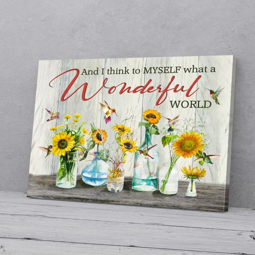 sunflowers hummingbird canvas prints wall art decor 8698
