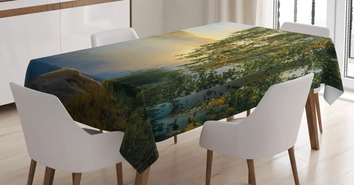 sunny misty lake summer 3d printed tablecloth table decor 6081