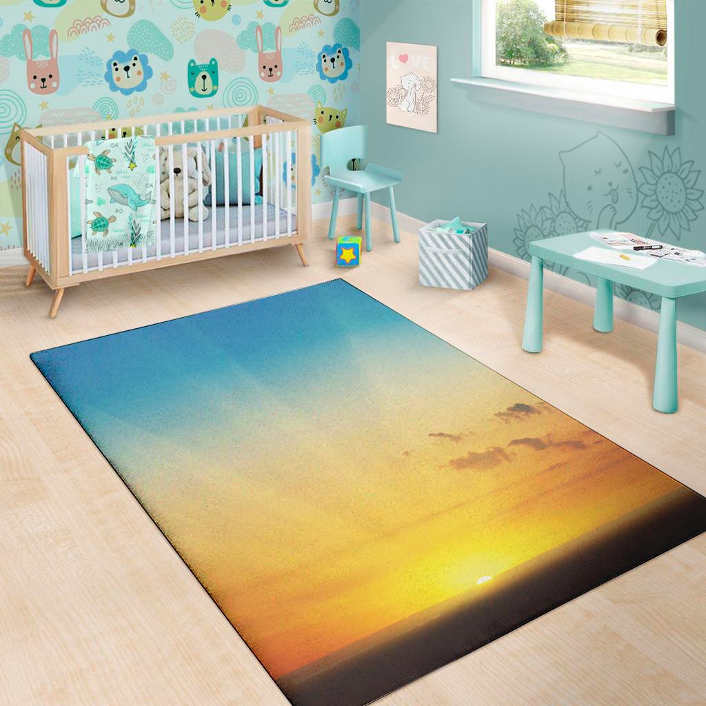 sunrise horizon print area rug floor decor 3096