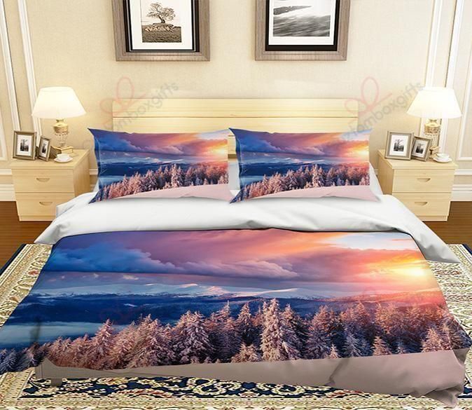 sunset grass printed bedding set bedroom decor 4190
