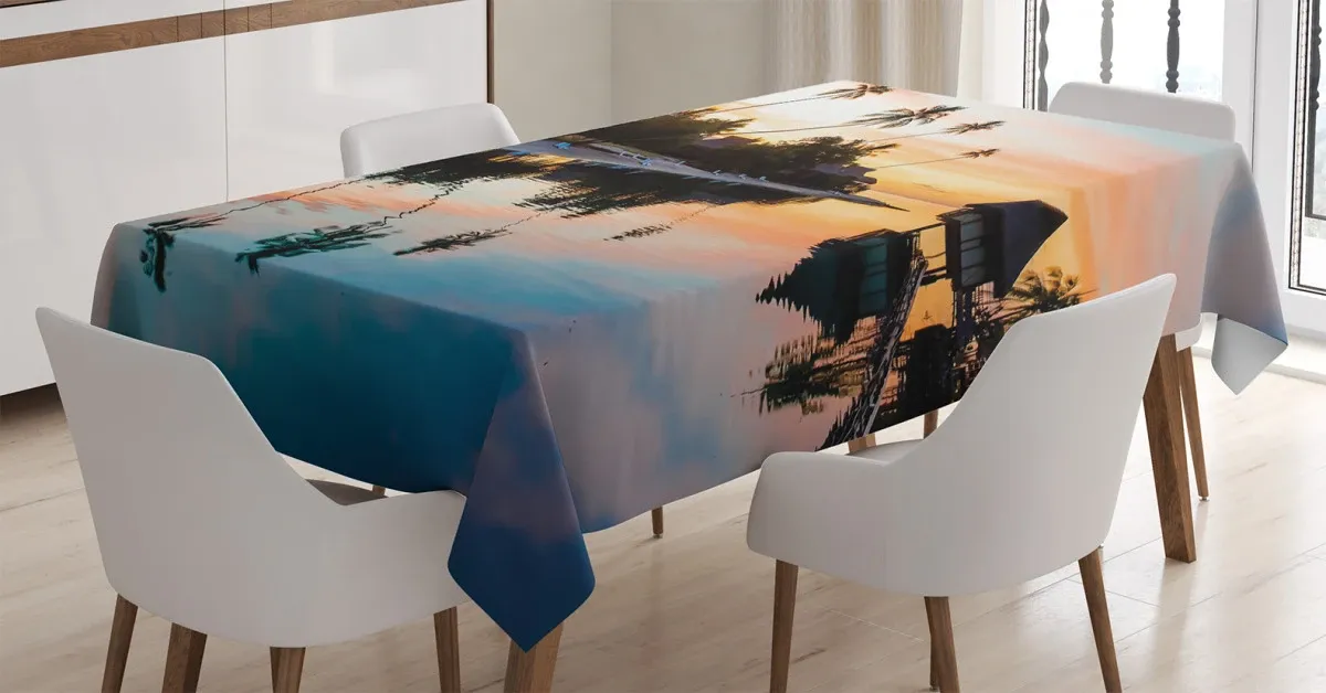 sunset moorea island 3d printed tablecloth table decor 4791