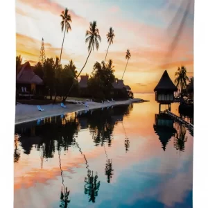 sunset moorea island 3d printed tablecloth table decor 6969
