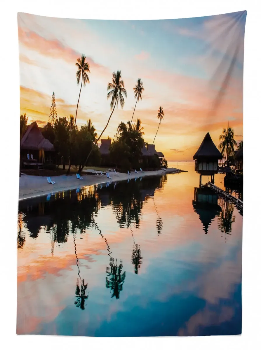 sunset moorea island 3d printed tablecloth table decor 6969