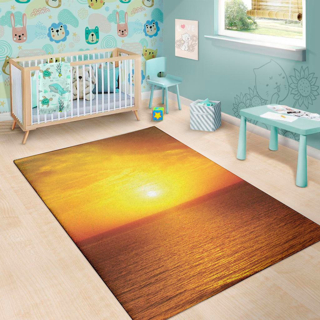 sunset over sea print area rug floor decor 2702