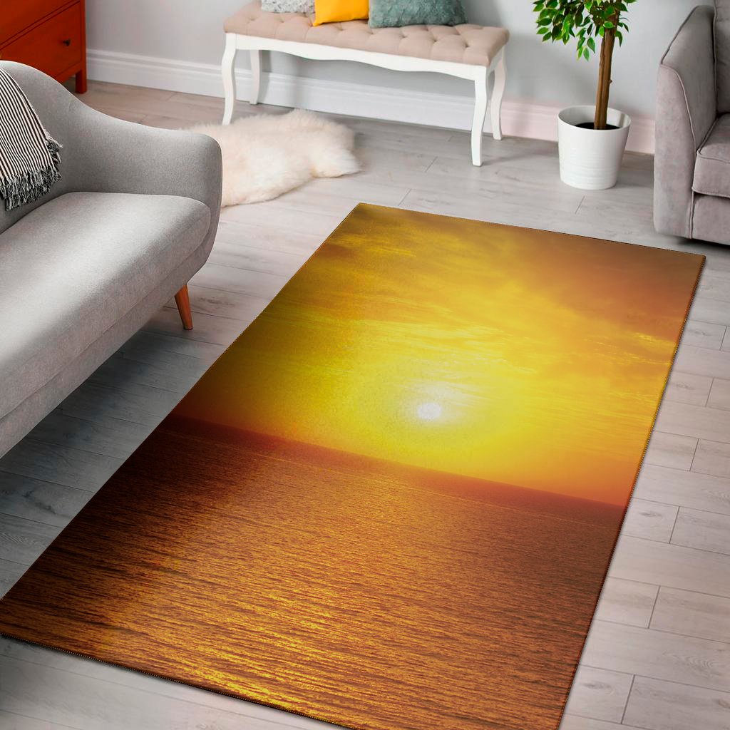 sunset over sea print area rug floor decor 2756