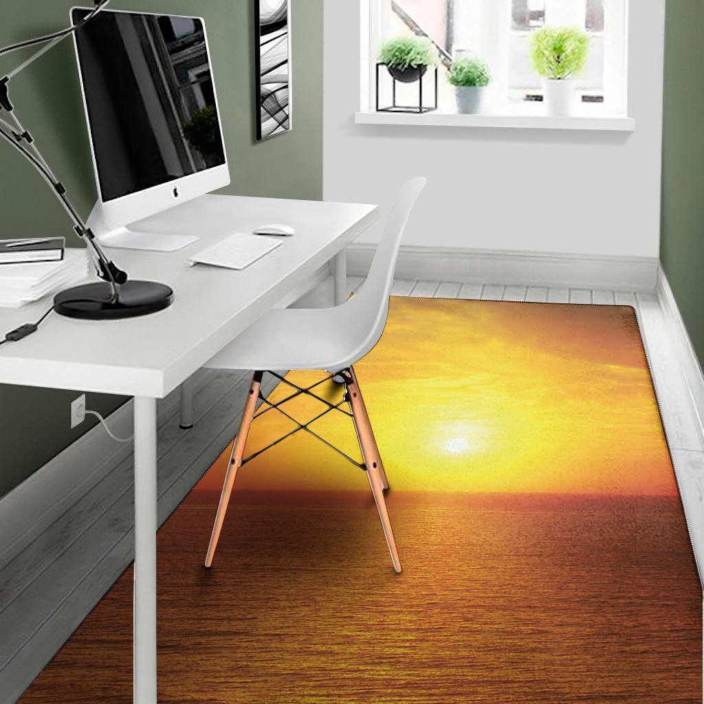 sunset over sea print area rug floor decor 4742