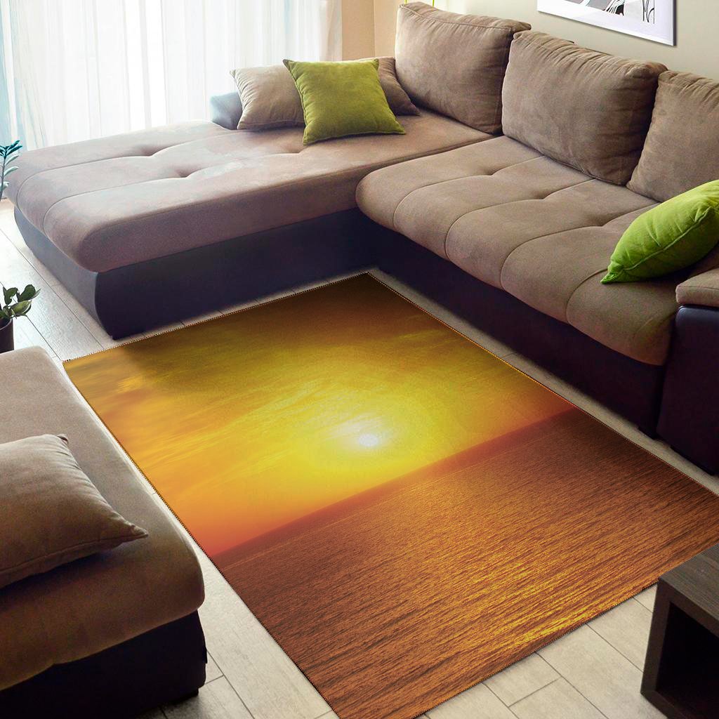 sunset over sea print area rug floor decor 4956