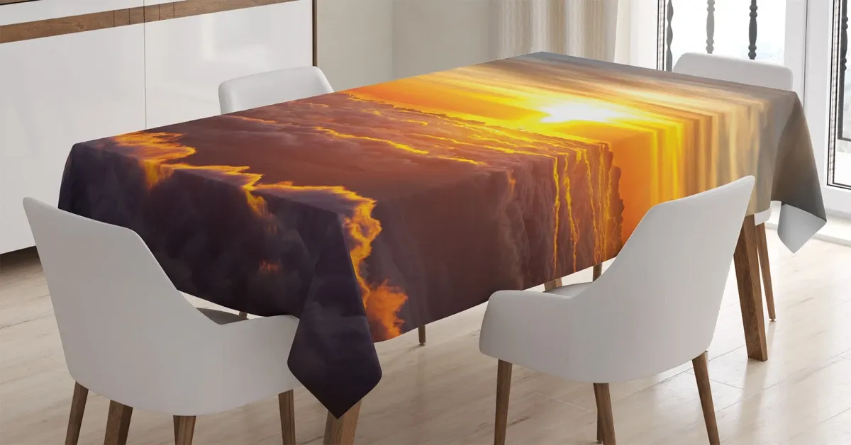 sunset scene on clouds 3d printed tablecloth table decor 1981
